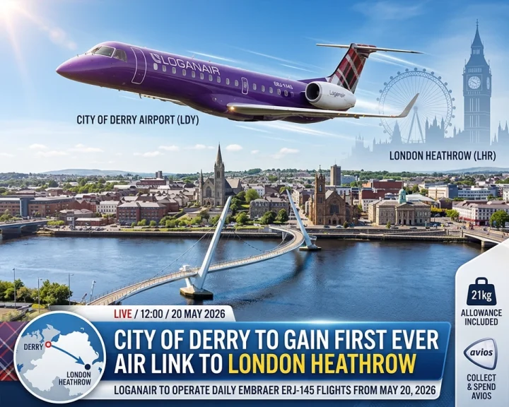 CITY OF DERRY TO GAIN FIRST EVER AIR LINK TO LONDON HEATHROW