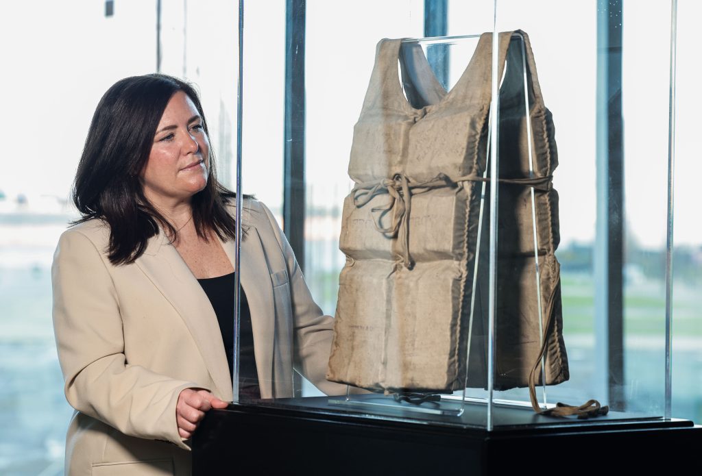 Titanic Belfast has welcomes the arrival of a new artefact: an original lifejacket that was worn by one of the ship’s survivors